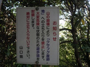 自然研究路をもう少し東へ進むと新しい案内板がある